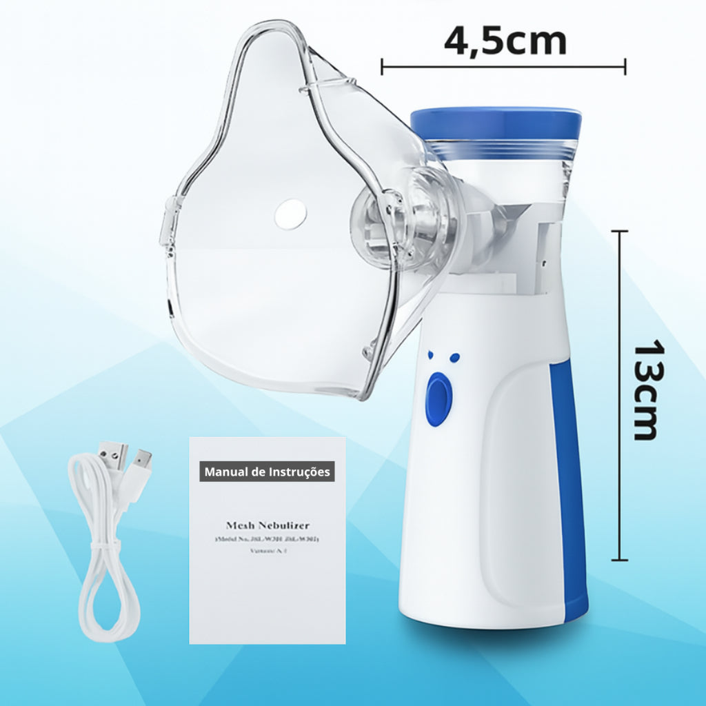 Nebulizador Portátil Mesh – Silencioso, Compacto e de Alto Desempenho