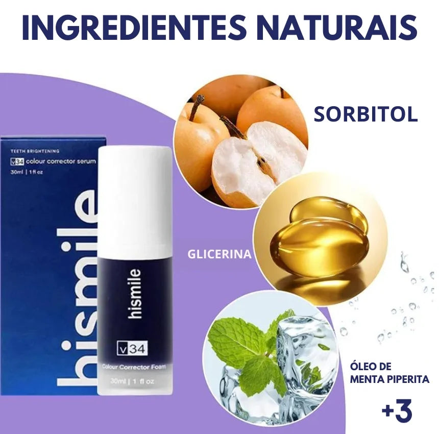 Hismile Color Corrector V34, Clareador Dental Sem Peróxido