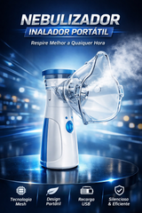 Nebulizador Portátil Mesh – Silencioso, Compacto e de Alto Desempenho